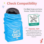 J.L. Childress Gate Check Bag for Single & Double Strollers, Neon Blue - Image 4
