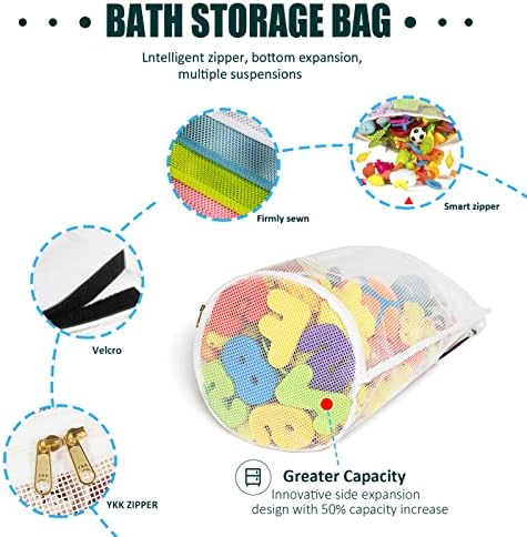 Large Capacity Baby Mesh Bath Toy Organizer, Extra Large Opening Bathroom Toy - Image 3