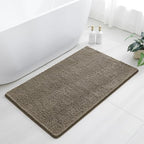 Chenille Bathroom Rug 30"x50" Taupe, Large Plush Bath Mat by Kildoss