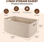 OIAHOMY Storage Basket for Shelves, Closet Cube Storage Bins Baskets for - Image 2