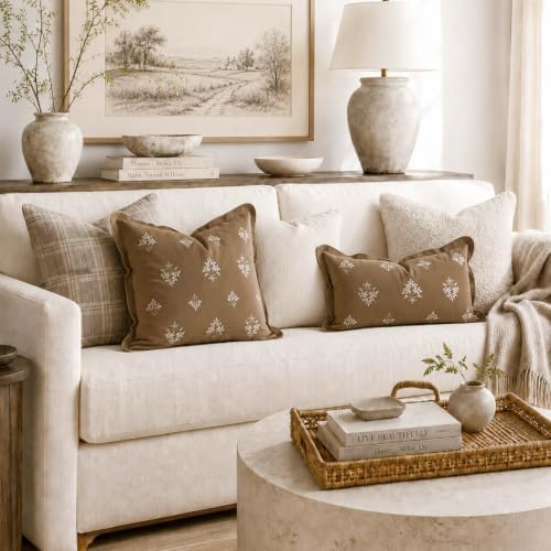 BlissBlush Throw Pillow Cover 20x20, Floral Accent Cushion Cover - Image 3