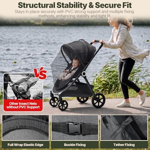 Orzbow Baby Mosquito Net for Stroller, Universal Fit, Breathable - Image 4