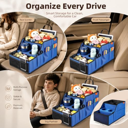 Car Seat Organizer Back Front Captains Seats Storage Travel - Image 4