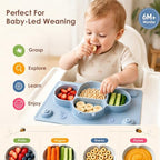 ROCCED Suction Plates for Baby Placemat Spoon Fork Set for Toddlers, Silicone - Image 3