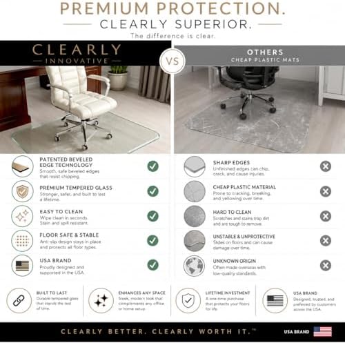 Tempered Glass Office Chair Mat - Image 6