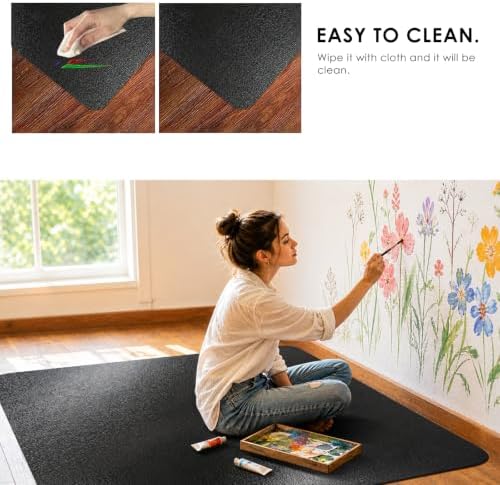 Kuyal Chair mat for Hardwood Floor, 46 x 53 inches Rectangle Floor Mats - Image 5