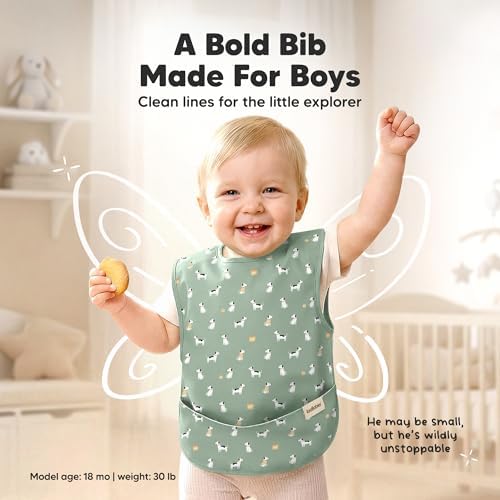 KeaBabies Waterproof Bibs for Baby Girl, 2-pk Lightweight - Image 2
