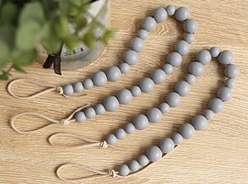 2 Pack Wood Bead Curtain Tieback Boho Curtain Tiebacks Curtain Holdbacks - Image 2
