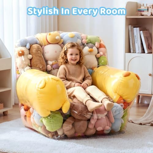 Stuffed Animal Storage Chair, Dual Use Plush Storage Seat - Image 4