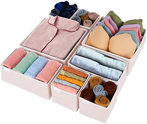 Criusia 8 Pack Underwear Drawer Organizer, Foldable Cloth Storage Box Closet by Criusia