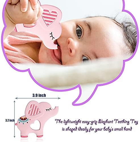 Bigspinach Elephant Baby Teether Toy, Easy-Grip Silicone Sensory Teether - Image 3
