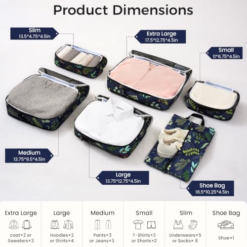 BAGAIL 4 Set/6 Set/8 Set Compression Packing Cubes Travel Accessories - Image 2