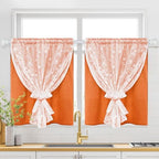 ASPMIZ Linen Kitchen Curtains Double Layers Window Curtain by ASPMIZ