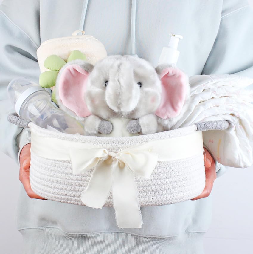 White Cotton Rope Gift Basket - Image 4