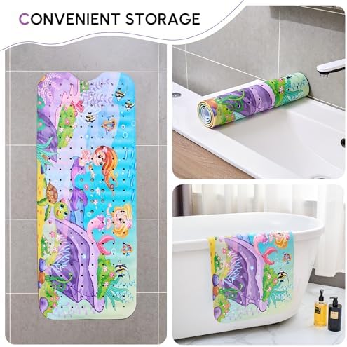 VANNOKOR Baby Bath Mat for Tub Non Slip Kids, 40 X 16 Inch Extra Long Bathtub - Image 5