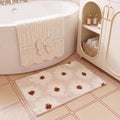 GRANNY SAYS Pink Daisy Bathroom Rug, Cute Bath Mat by GRANNYSAYS