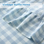 2 Pack Light Blue White Gingham Euro Pillow Shams 26''x26'' - Image 5