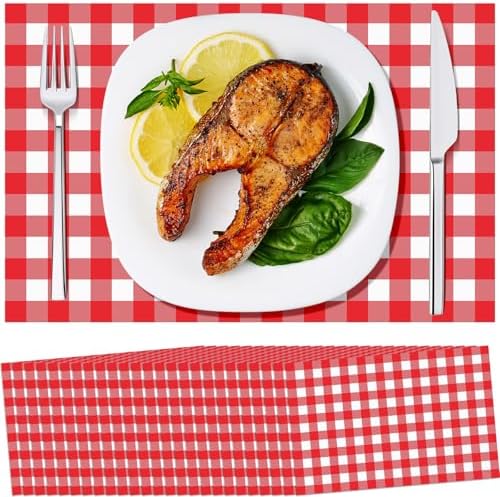 Lincia 100 Pcs Checkered Paper Placemats, 11 x 17 Inch by Lincia