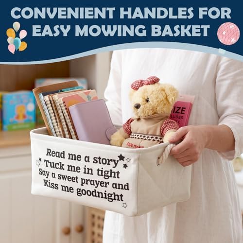 Marsui 1 Pcs Read Me a Story Book Storage Basket, Tuck Me in Tight - Image 3