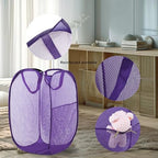Pop Up Laundry Hamper, Mesh Laundry Basket Collapsible, Foldable Hamper - Image 6