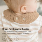 Konssy 8-Pack Muslin Baby Bibs, Adjustable Fit - Image 4
