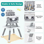 BABY JOY Baby High Chair, 8 in 1 Convertible Highchair - Image 3