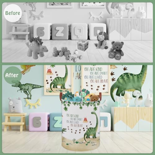 Dinosaur Nursery Decor Kids Laundry Basket Large Kid Storage Chest Trunk - Image 3