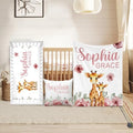 Custom Crib Bedding Set for Girls Boys Gifts Giraffe Design Color08 by Duckbe