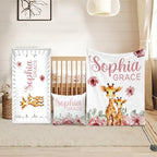 Custom Crib Bedding Set for Girls Boys Gifts Giraffe Design Color08 by Duckbe