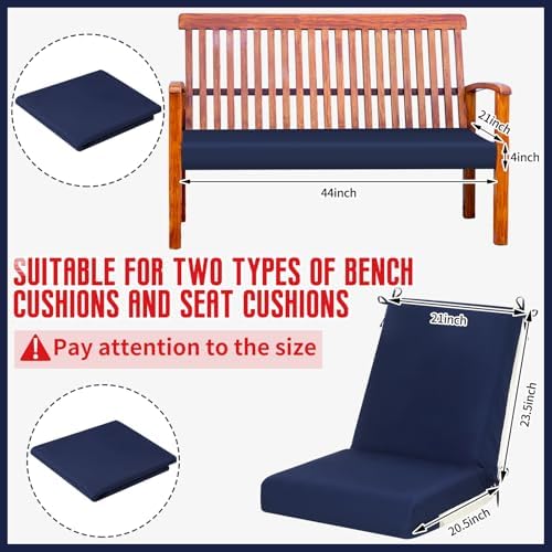 Tudomro 4 Pcs Outdoor High Back Chair Cushion Covers Waterproof Patio - Image 2