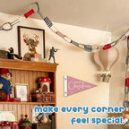 Christmas Kids Room Decoration, Preppy Pink Snowflake Wall Hanging Banner Decor - Image 5