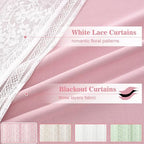 ASPMIZ Pink Blackout Curtains for Girls Bedroom Double Layer Curtains 52x84 - Image 3