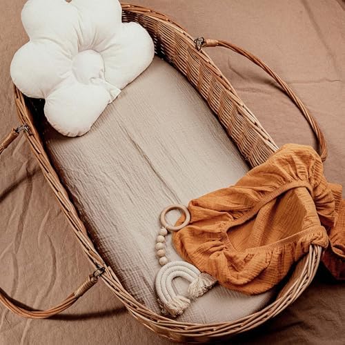 Muslin Bassinet Sheets 2 Pack, Universal Cotton Fitted Baby Mattress Sheet - Image 2