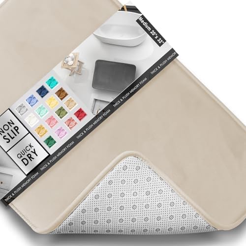 Clara Clark Bathroom Rugs, Velvet Memory Foam Bath Mat, Non-Slip Bath Rugs by ClaraClark