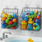 Noamus 2 Pack Bath Tub Toy Storage Organizer Basket, Rustproof Black Iron Holder by Noamus