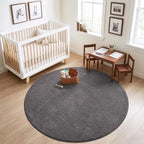 Keeko Round Area Rug 5ft for Living Room Bedroom, Soft Washable Circle Rug - Image 6