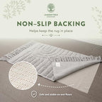 Lemontree Light Gray Boho Bath Mat, Non-Slip Cotton Bathroom Rug, 2x3 ft - Image 5