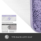 Yeaban Chenille Lavender Bathroom Runner Rug 17"x47" - Image 3