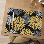 Artoid Mode Floral Vinyl Placemats Set of 4, 12x18 Inch New Year Washable - Image 2