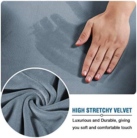 H.VERSAILTEX Wingback Chair Covers Velvet Plush Wing Chair Slipcover 1 Piece - Image 3