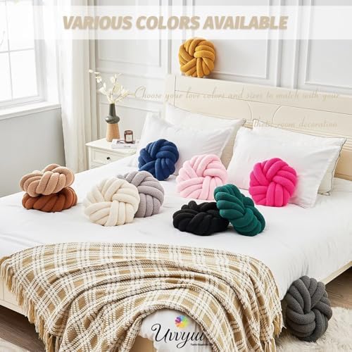 Uvvyui Knot Pillows, 14 Inch Decorative Throw Pillows Round Pillows Cushion - Image 6