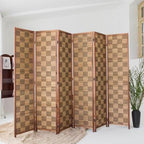 6 Panel Bamboo Room Divider, 5.6 ft Tall Double-Sided Folding Privacy Screen - Image 4