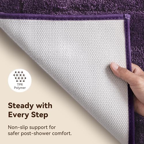 GRANNY SAYS Purple Bathroom Rug 32" x 20", Non-Slip Microfiber Bath Mat - Image 4