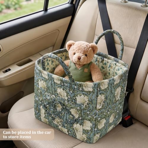 Floral Fabric Storage Basket Car Interior Storage Basket Underwear Sundries - Image 3