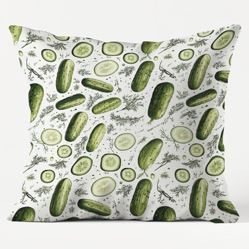 Pickle Pillow Cover 18x18 Double-Sided, Pickle Lover Gifts by Unknown
