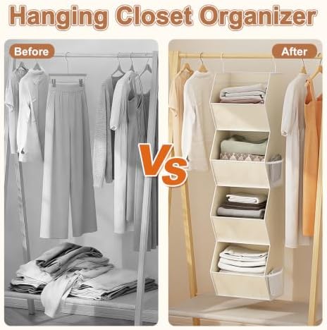4 Shelf Hanging Closet Organizer Closet Storage - Image 6
