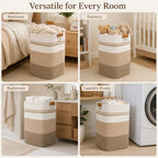 Laundry Hamper, Cotton Rope Laundry Basket - Image 4