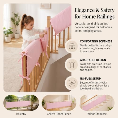 4 Pack Crib Rail Cover Sets, Full Surround Mesh Crib Rail Padding & Crib - Image 7