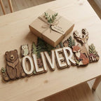 Personalized Woodland Name Sign, Custom Forest Animal Nursery Wall Decor - Image 3