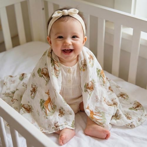 GLLQUEN BABY Receiving Blankets Muslin Swaddle Blanket - Image 3